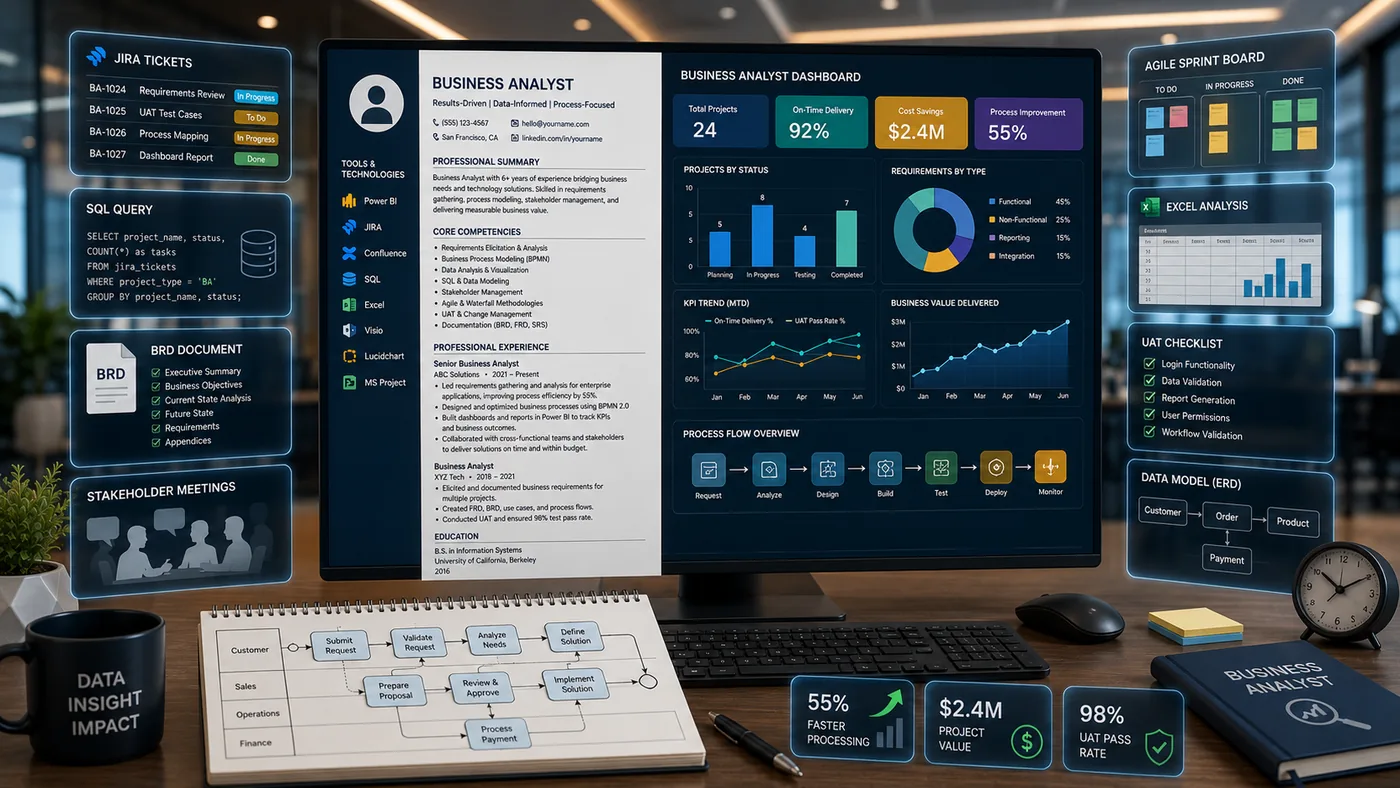 Business Analyst Resume 2026 - Complete Guide with Examples