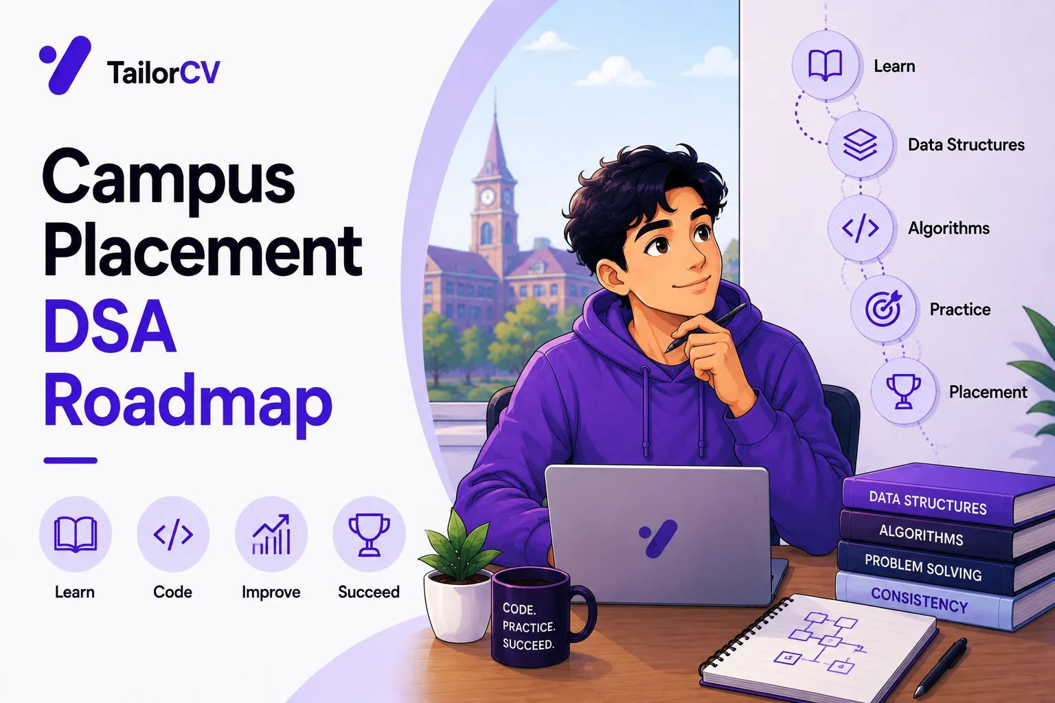 Campus Placement DSA Roadmap 2026 - What to Study and in What Order