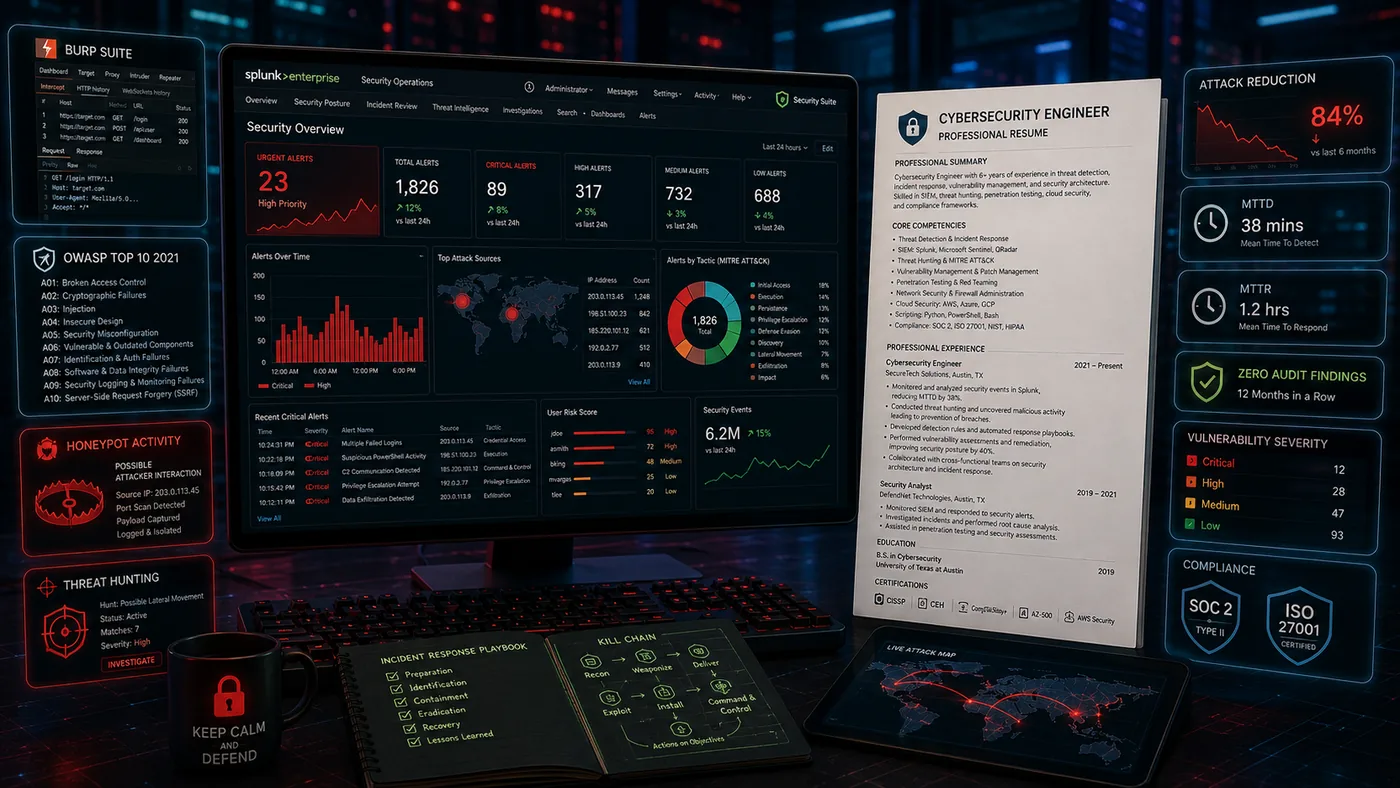 Cybersecurity Engineer Resume 2026 - Complete Guide with Examples