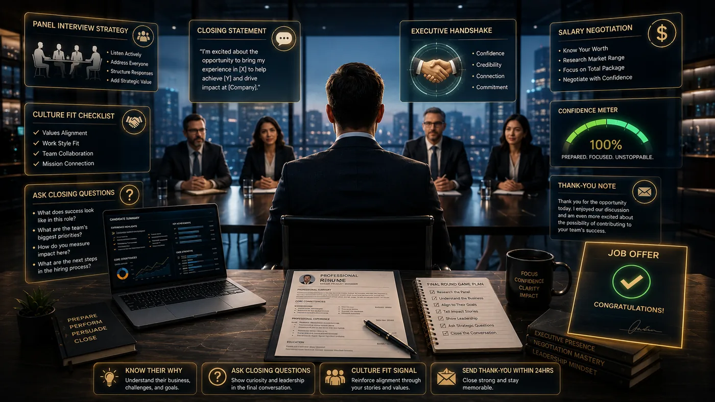 Final Round Interview Tips 2026 — How to Close the Offer