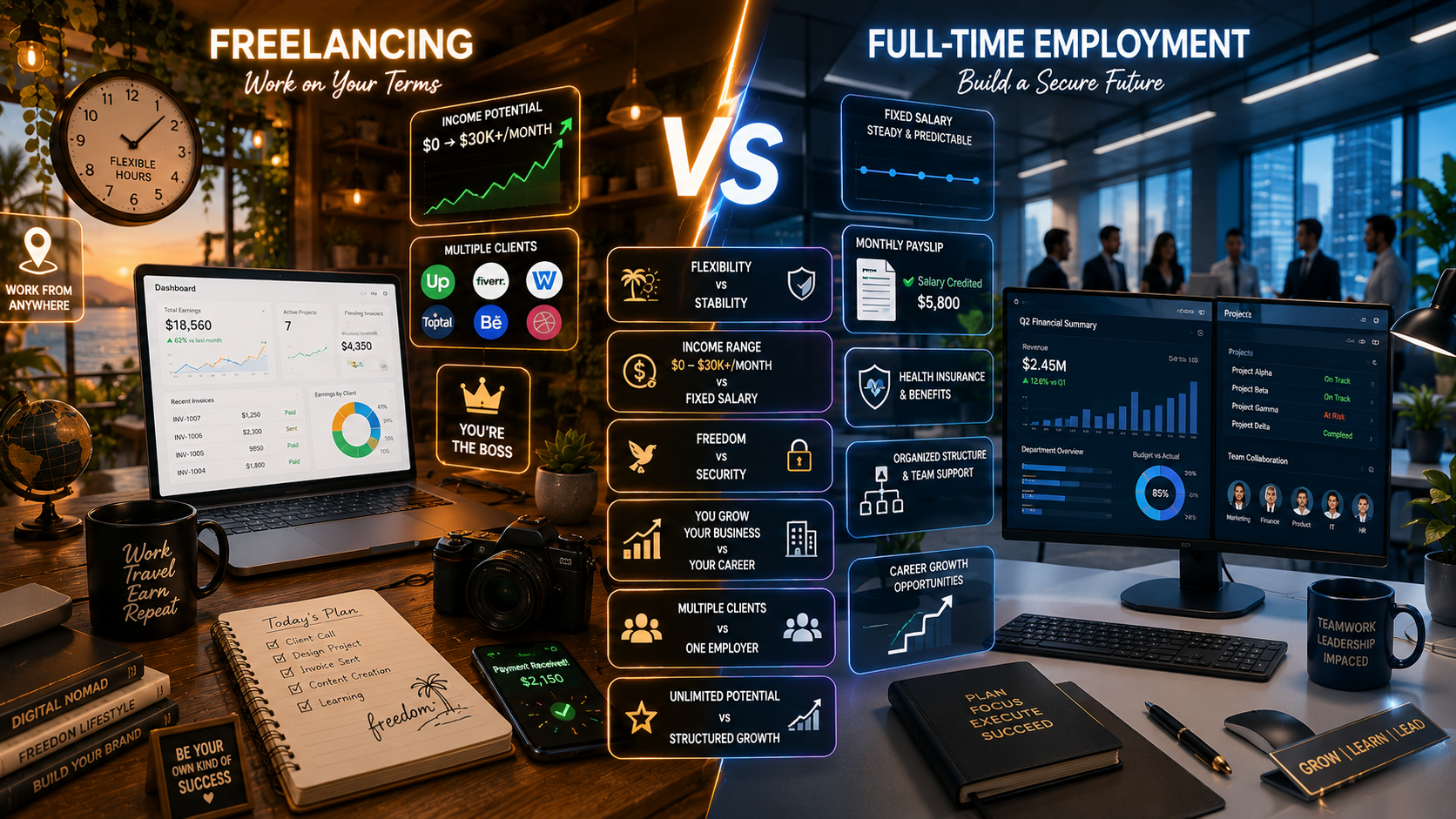 Freelancing vs Full-Time Employment in 2026 — Honest Comparison