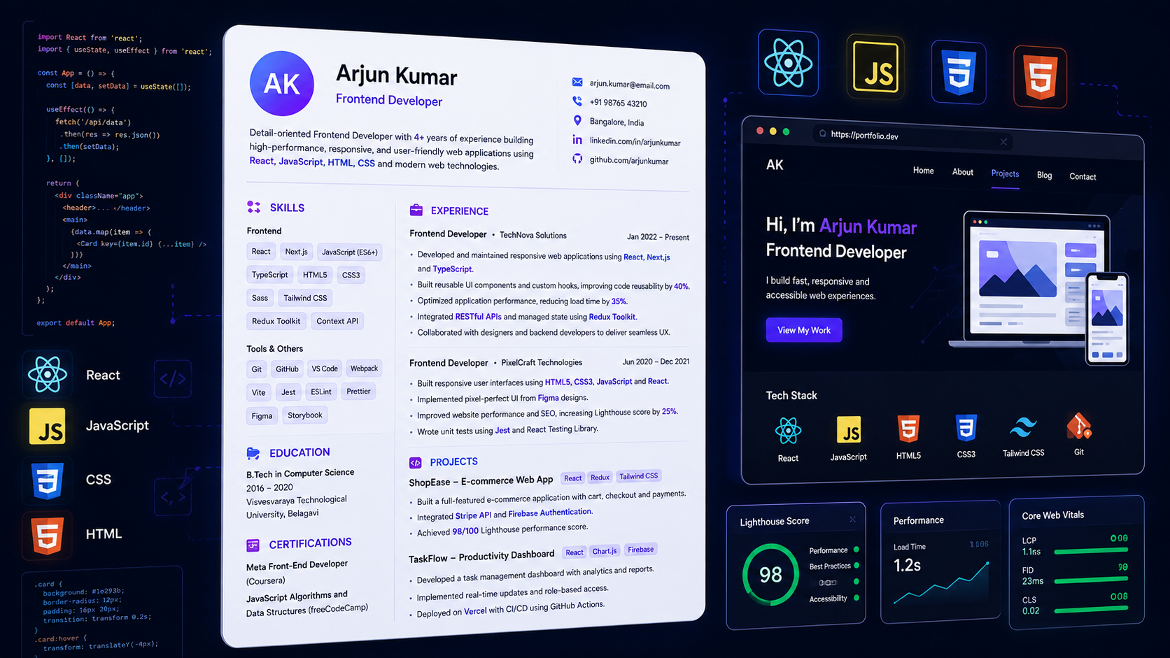 Frontend Developer Resume 2026 — Complete Guide with Examples