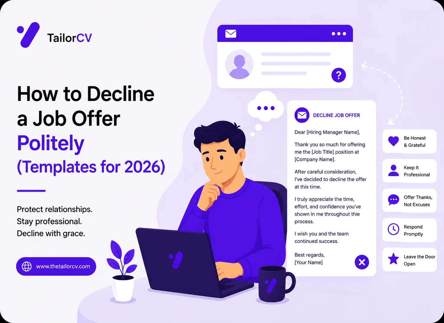 How to Decline a Job Offer Politely (Templates for 2026)
