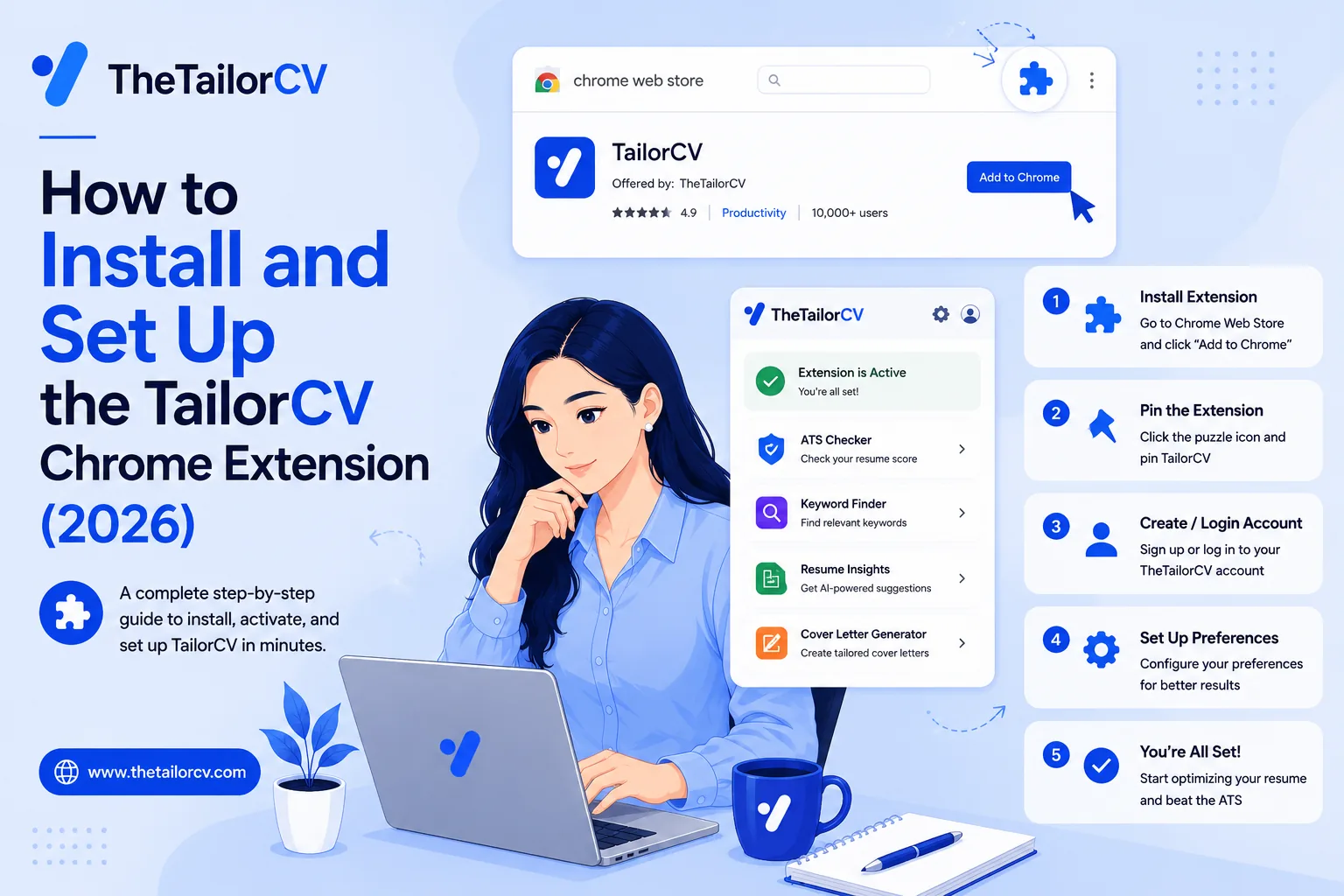 How to Install and Set Up the TailorCV Chrome Extension (2026)