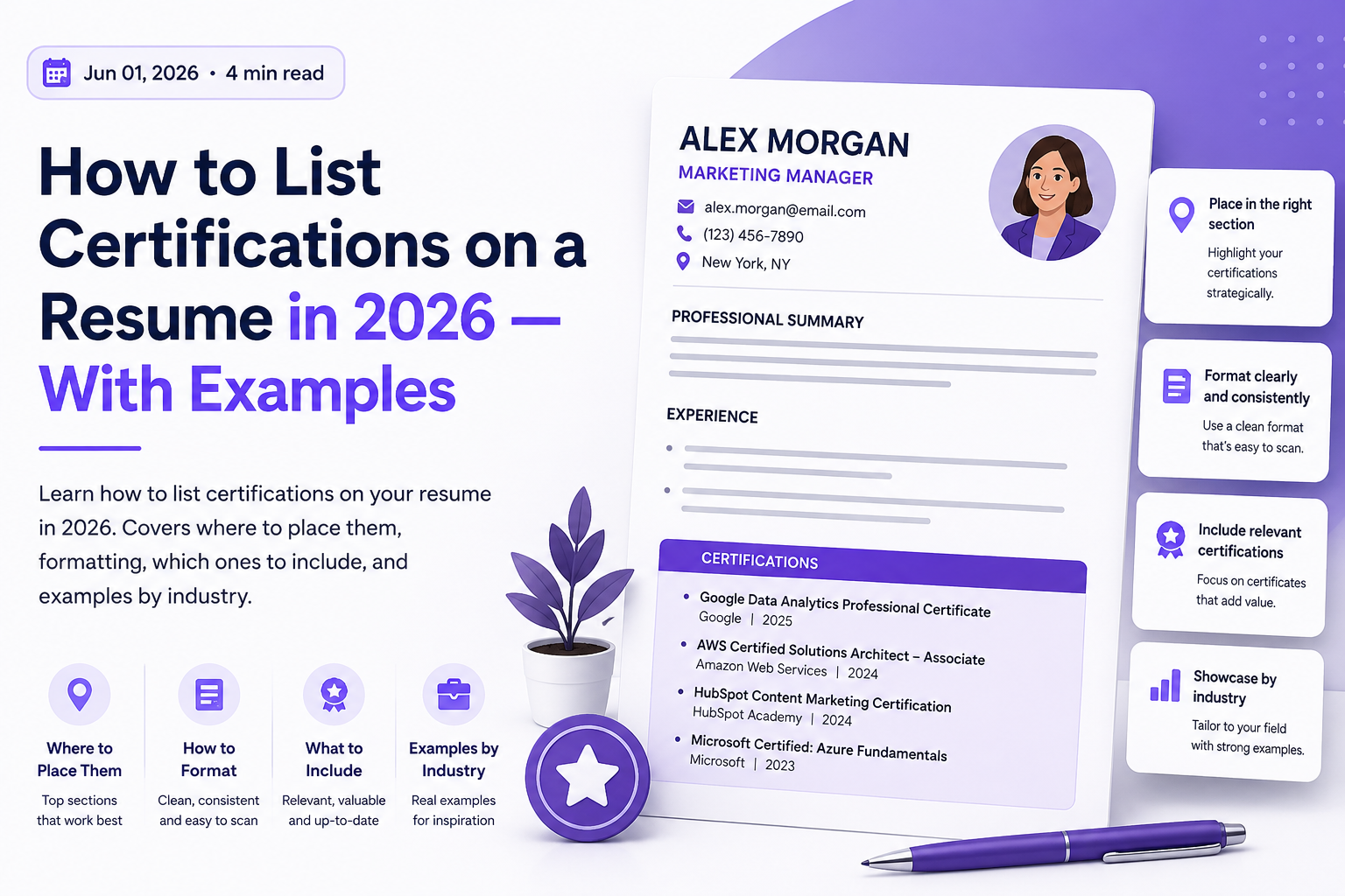 How to List Certifications on a Resume in 2026 — With Examples