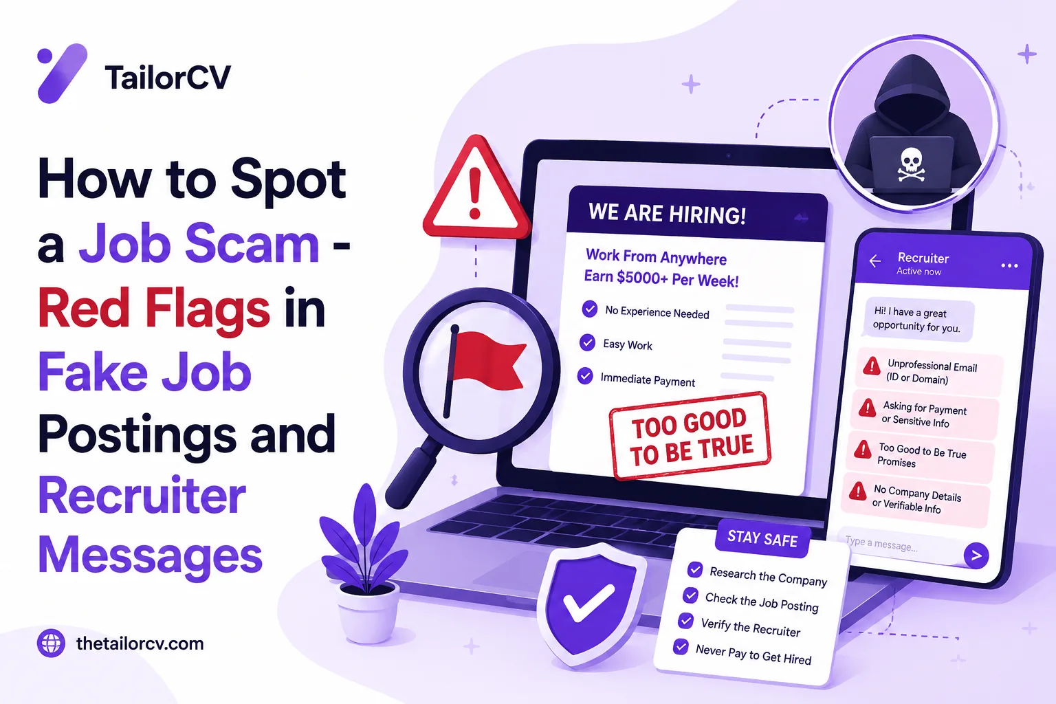 How to Spot a Job Scam - Red Flags in Fake Job Postings and Recruiter Messages