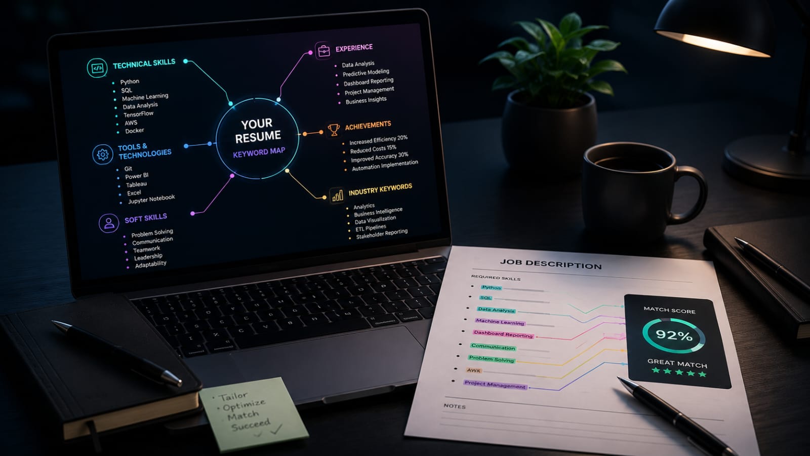 Resume Keyword Map Template - Match Your Resume to Any Job Description