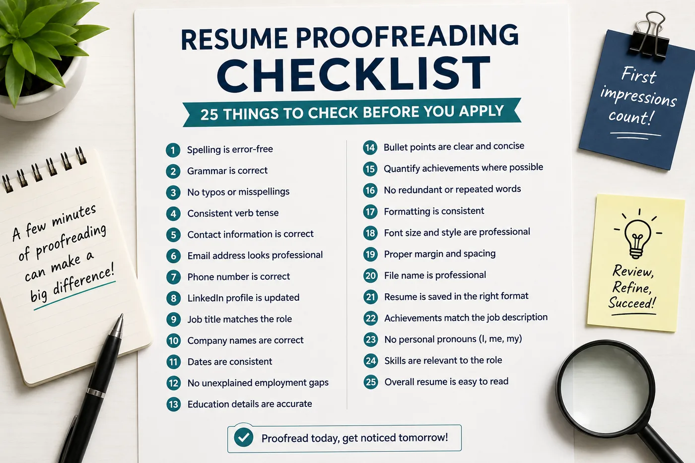 Resume Proofreading Checklist - 25 Things to Check Before You Apply
