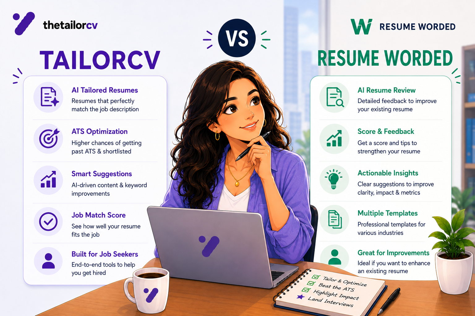 TailorCV vs Resume Worded (2026) - Scoring Your Resume vs Matching It to a Job
