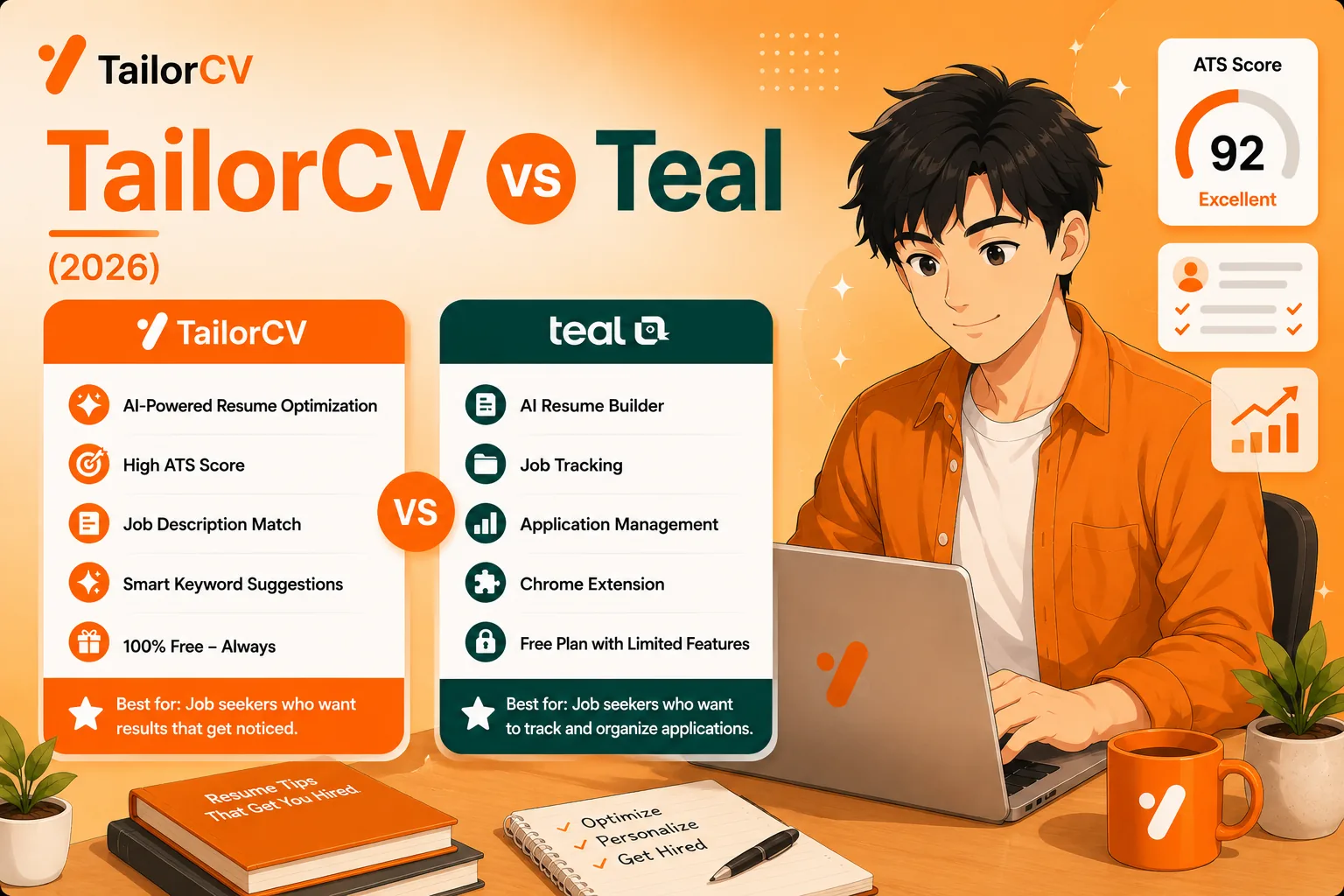 TailorCV vs Teal (2026) - The Tracker That Files vs the One That Fills Itself In