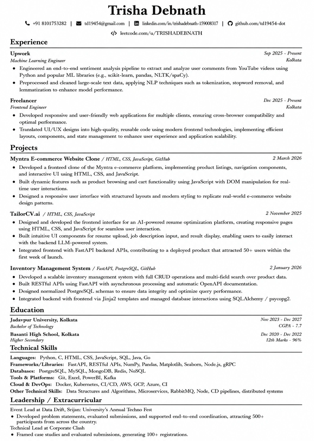 Executive Edge resume template preview