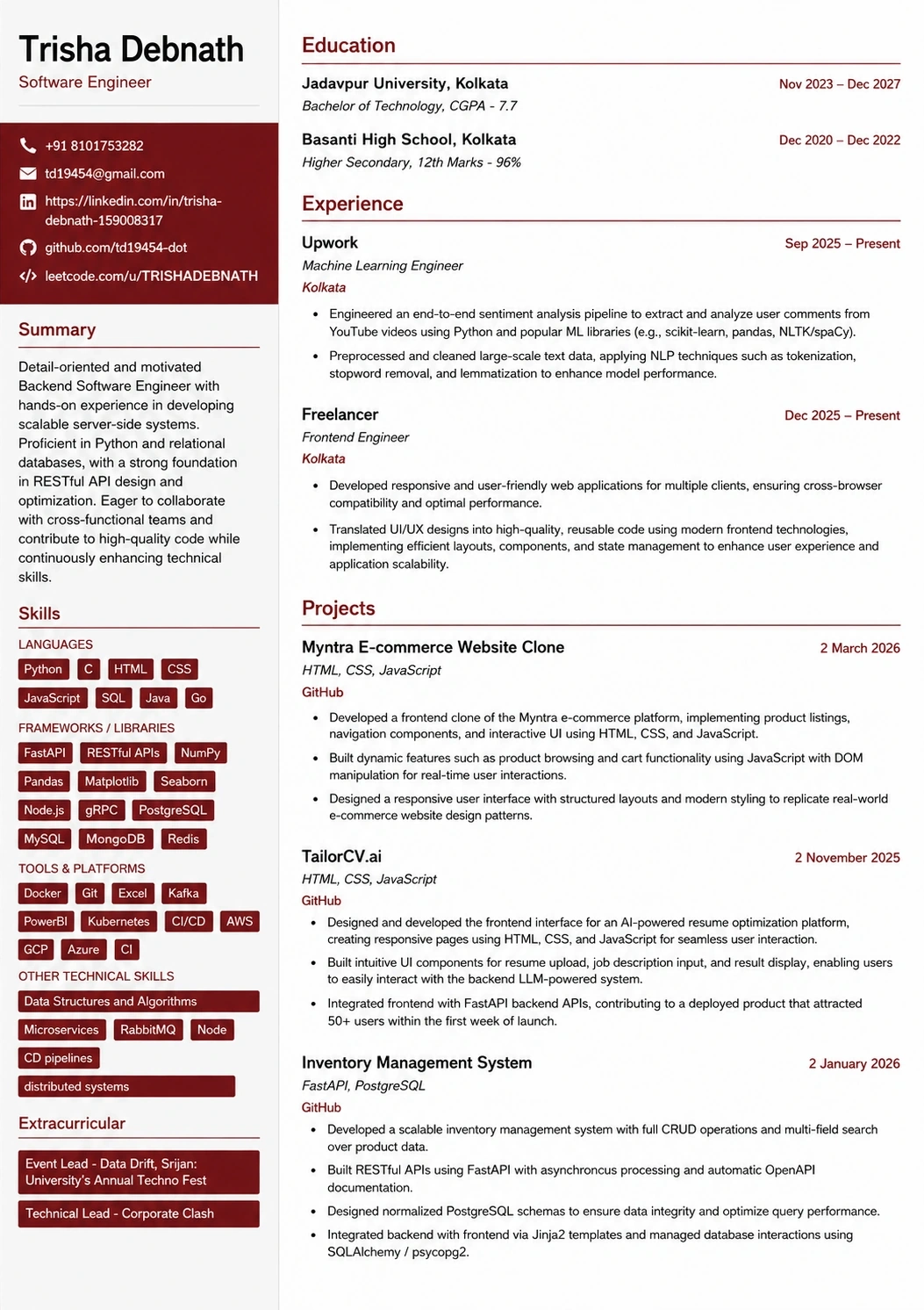 Skill Spotlight resume template preview