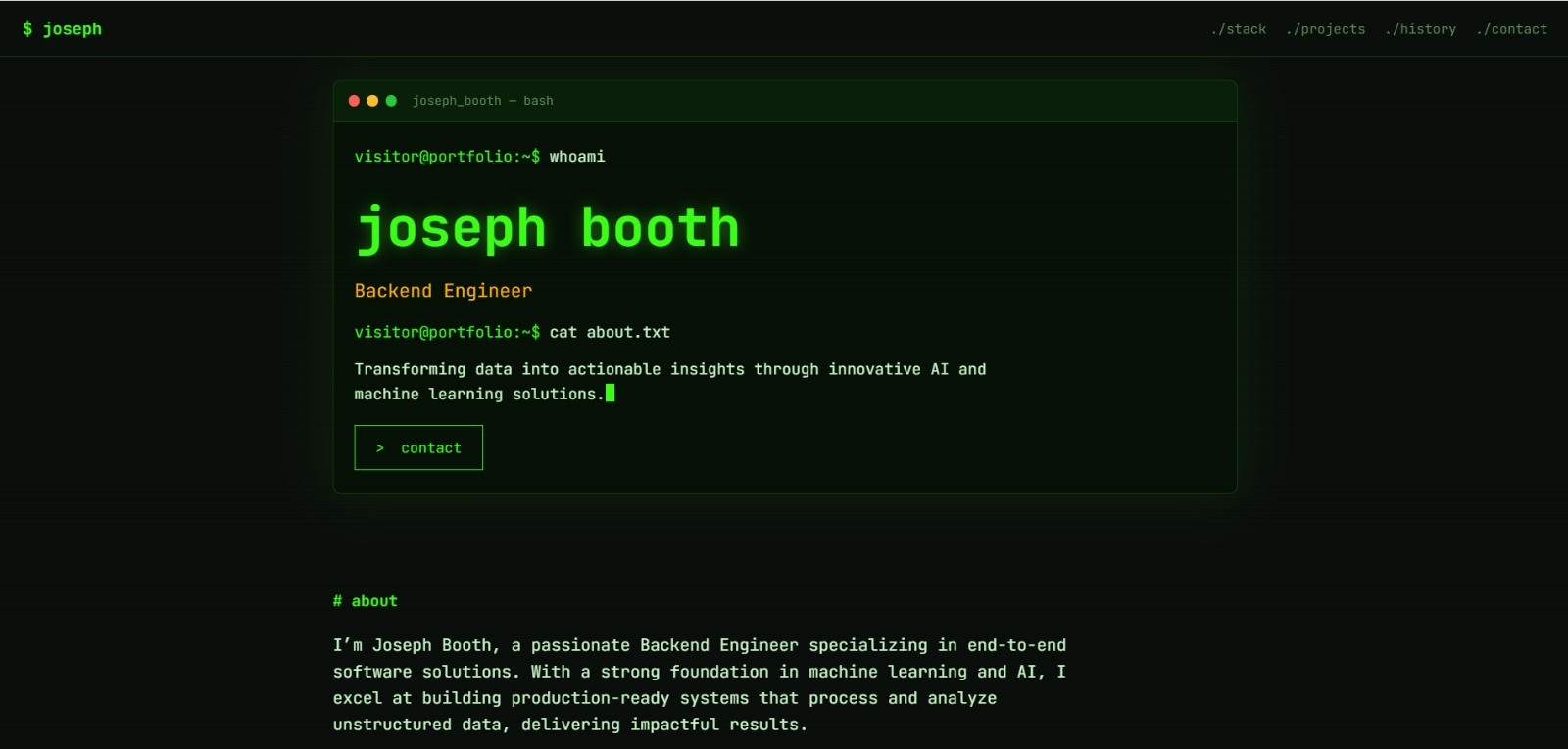 Hacker template preview